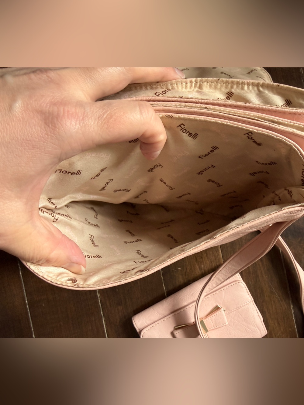 Women’s Blush Pink Crossbody Bag with Matching Wallet - Picture 5 of 16